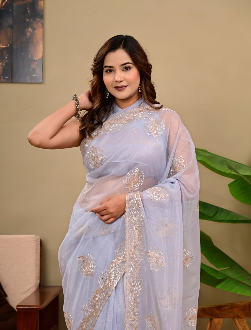 Full Saree Of Heavy quality  Tissue organza silk