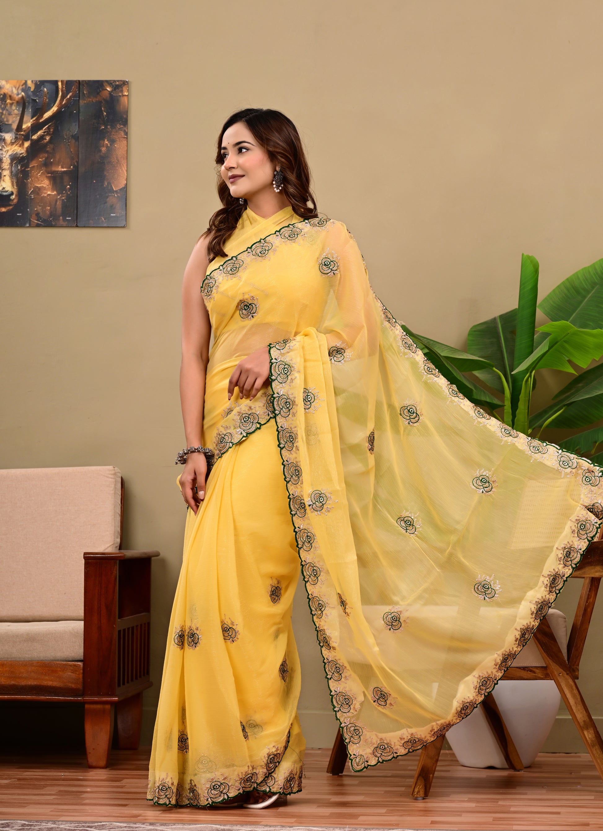 Full Saree Of Heavy quality  Chiffon silk