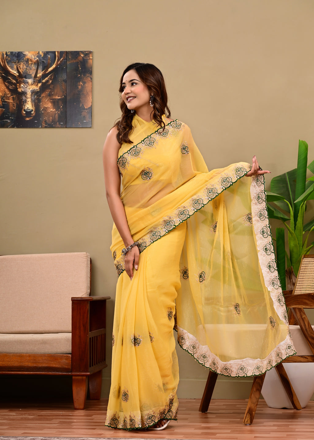 Full Saree Of Heavy quality  Chiffon silk