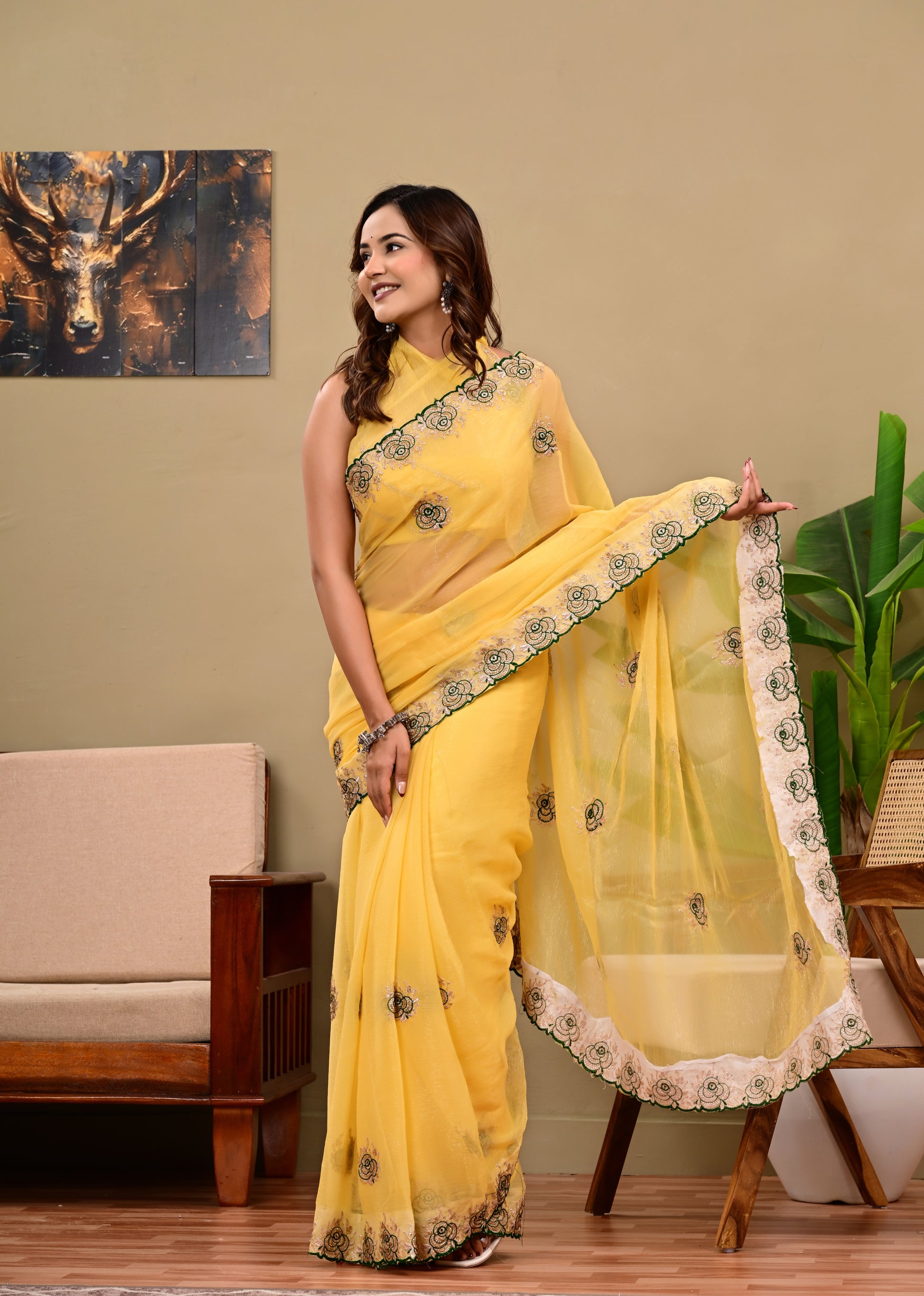 Full Saree Of Heavy quality  Chiffon silk