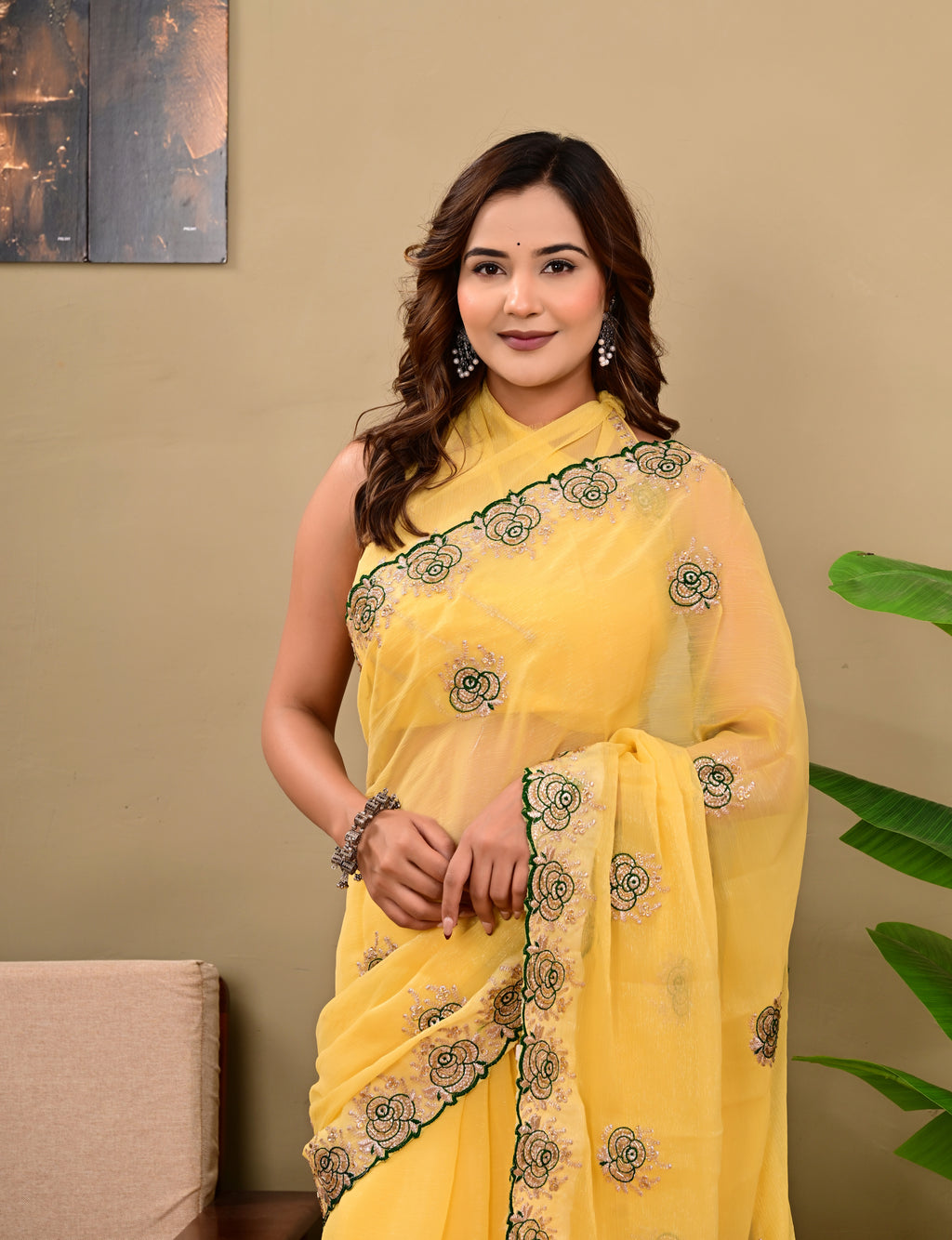 Full Saree Of Heavy quality  Chiffon silk