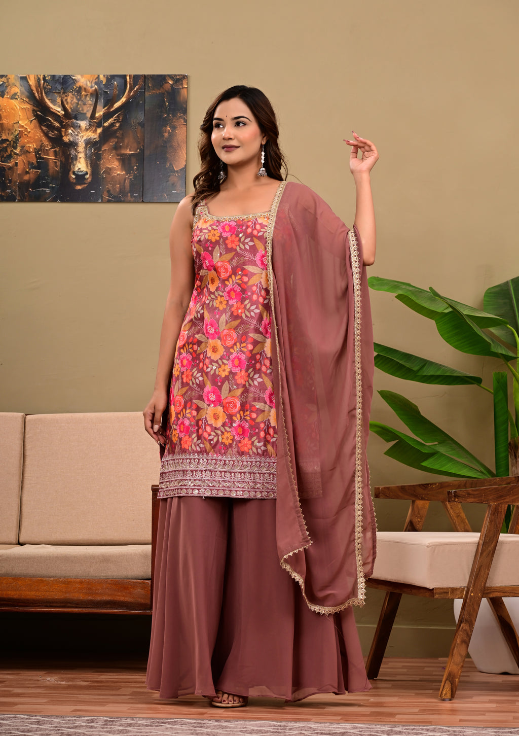 Premium Maslin  Georgette Suit Set