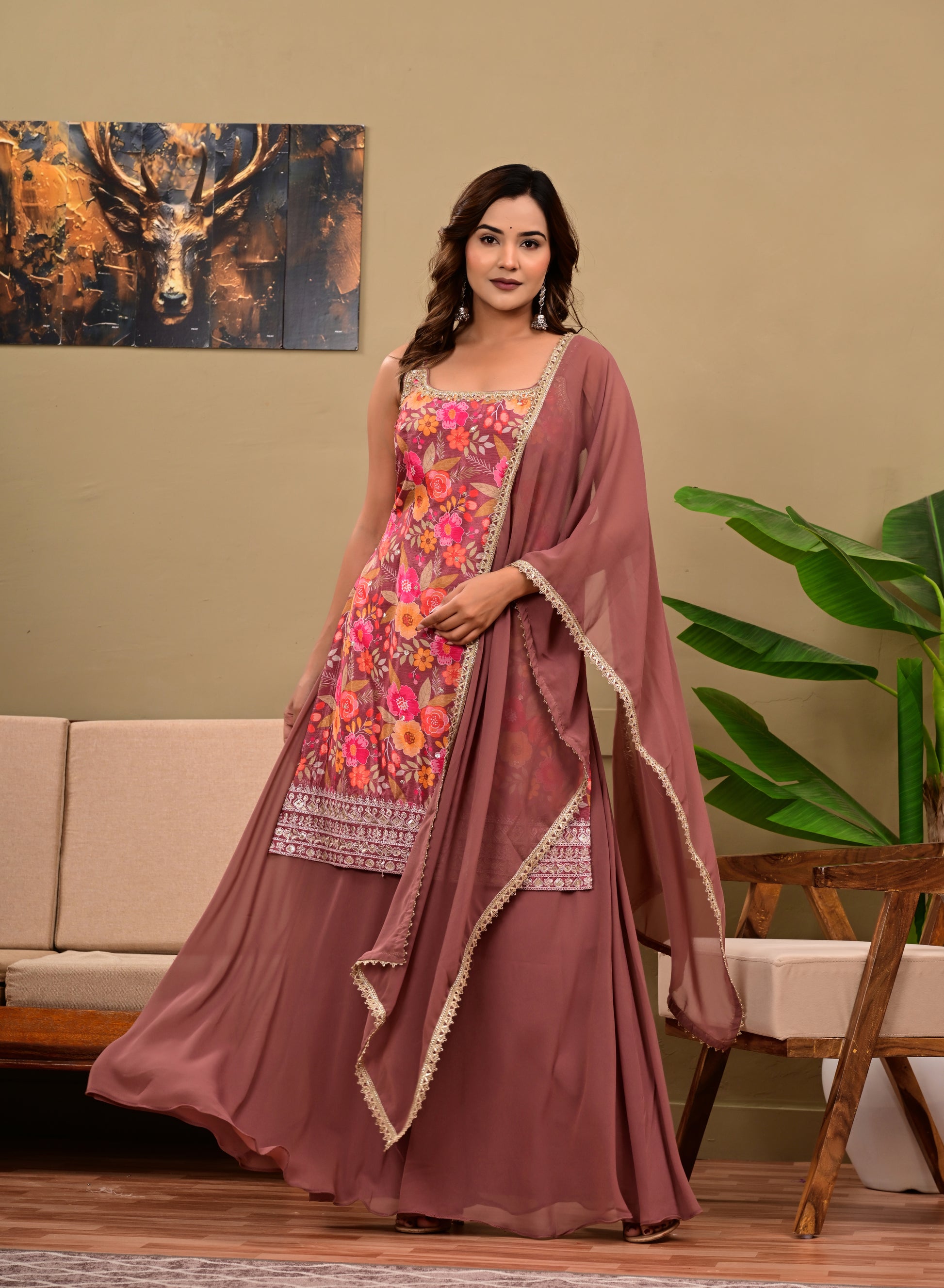 Premium Maslin  Georgette Suit Set