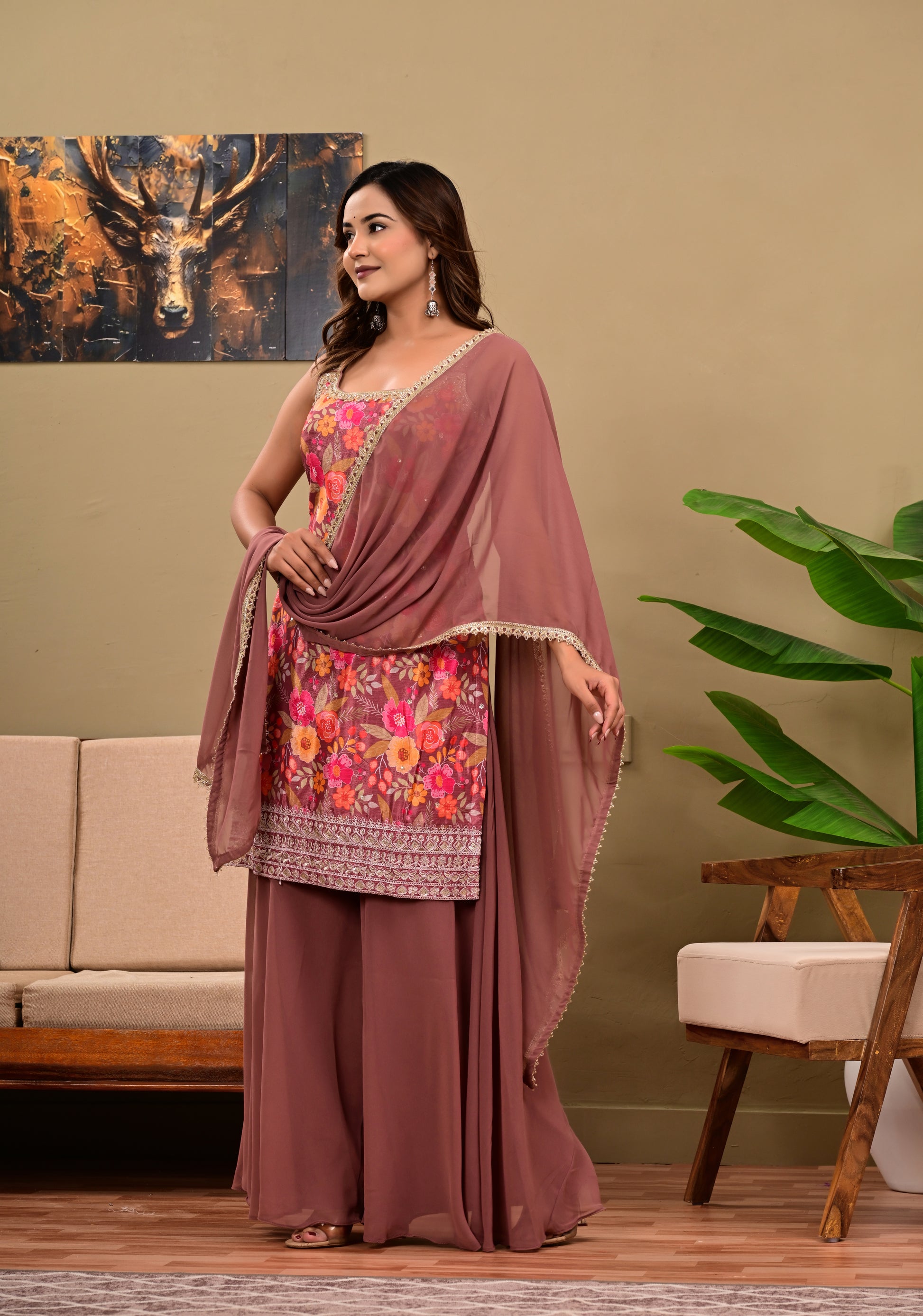 Premium Maslin  Georgette Suit Set