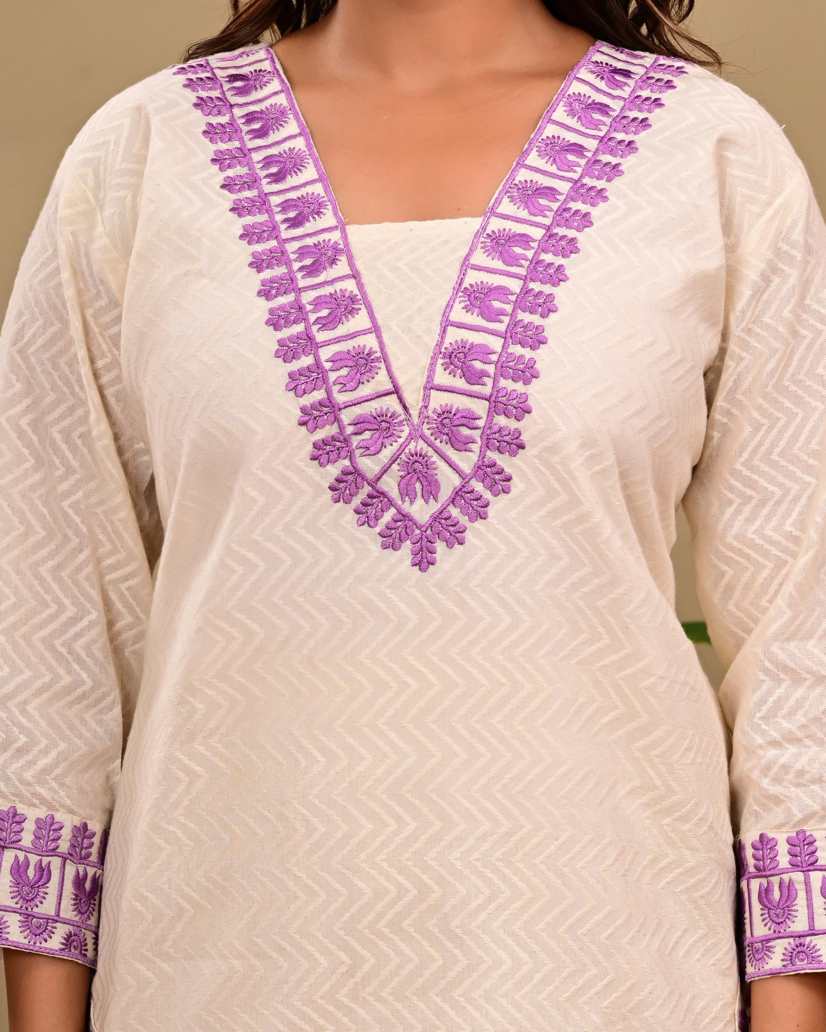 Cotton Heavy Embroidered Pant Set