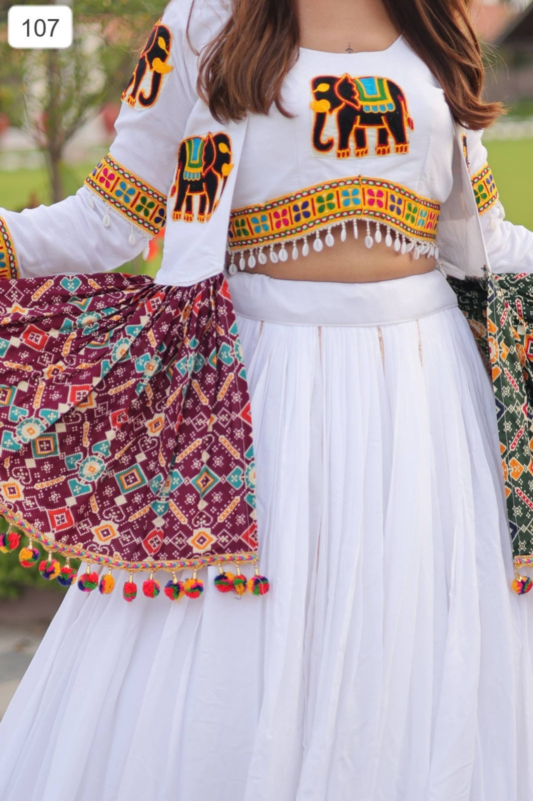 Navratri Special Gamathi Work Lehenga choli