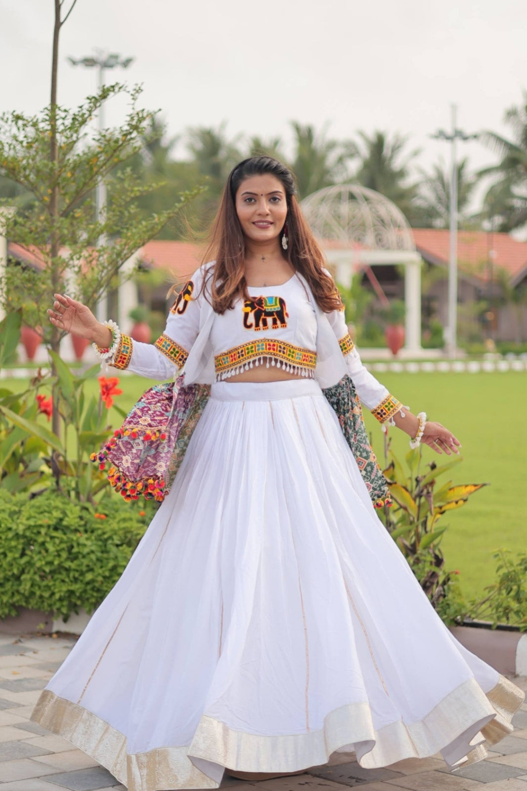 Navratri Special Gamathi Work Lehenga choli