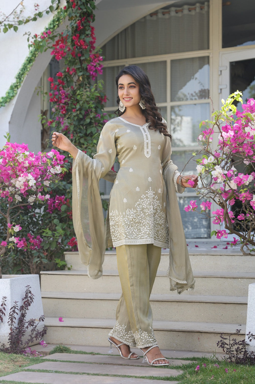 Premium Fancy Tissue Fabric Suit with Dupatta