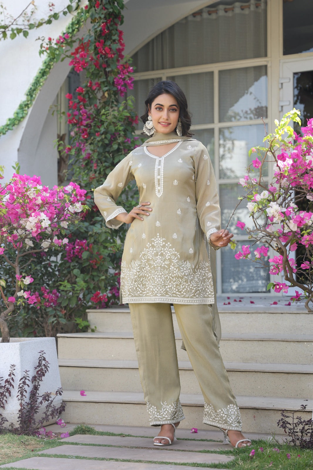 Premium Fancy Tissue Fabric Suit with Dupatta