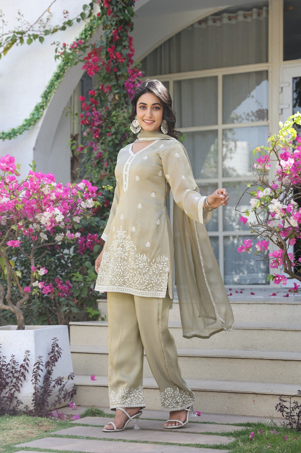 Premium Fancy Tissue Fabric Suit with Dupatta