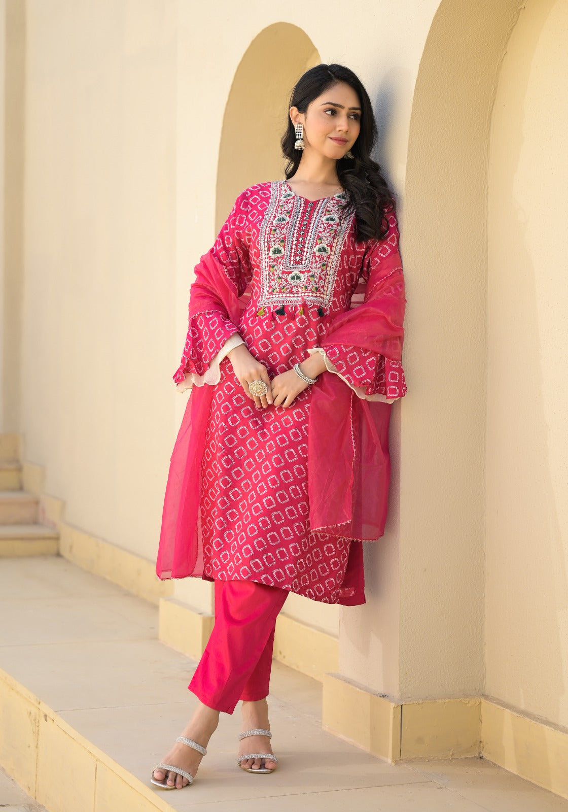 Royal Pink Rani Fancy Premium Silk Suit with Dupatta