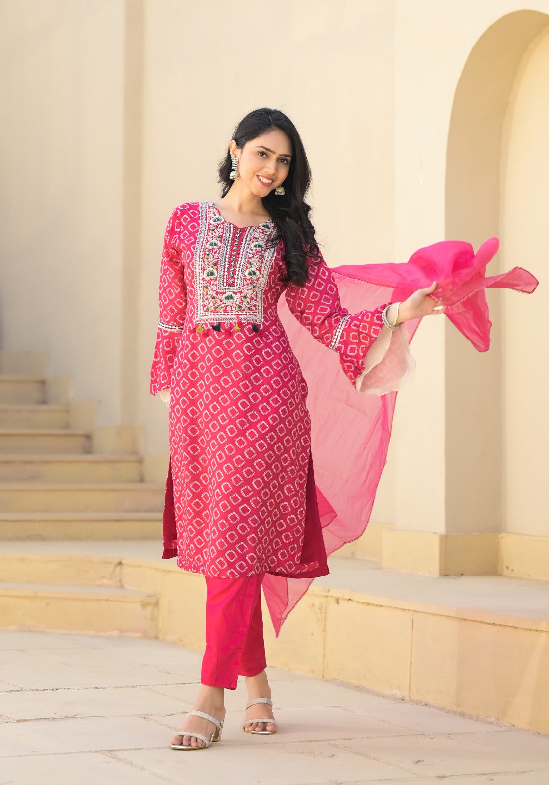 Royal Pink Rani Fancy Premium Silk Suit with Dupatta