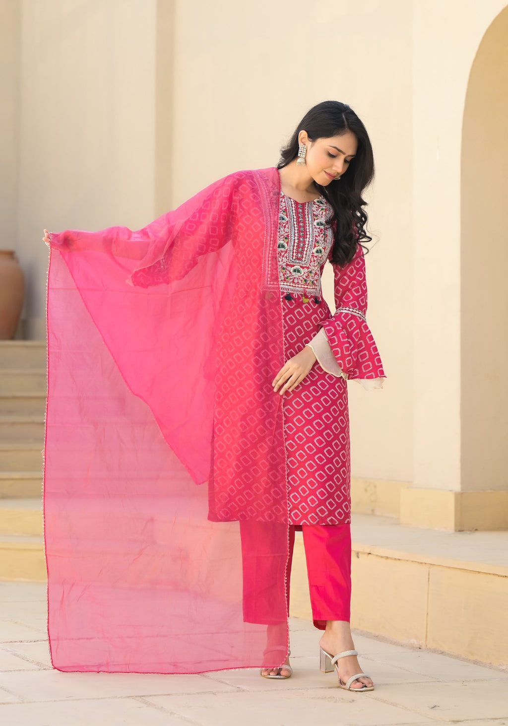 Royal Pink Rani Fancy Premium Silk Suit with Dupatta