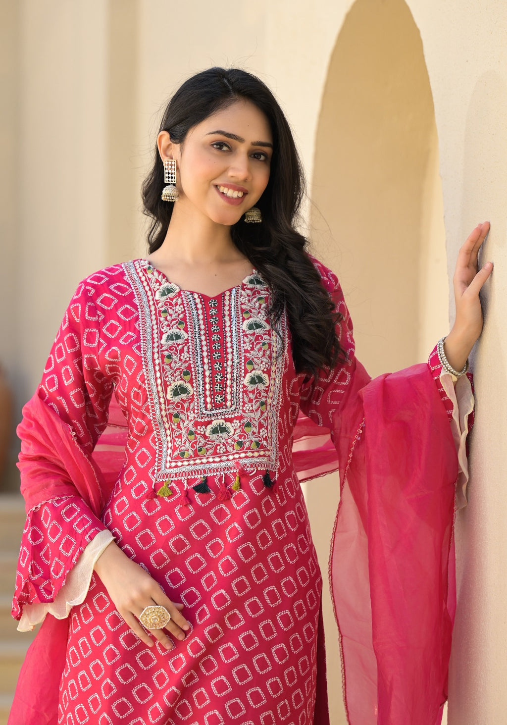 Royal Pink Rani Fancy Premium Silk Suit with Dupatta