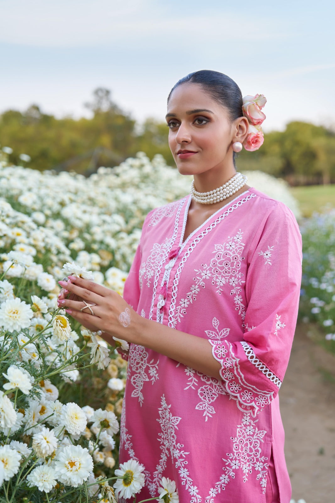 Chic Pink Cotton 2-Piece Co-ord Set