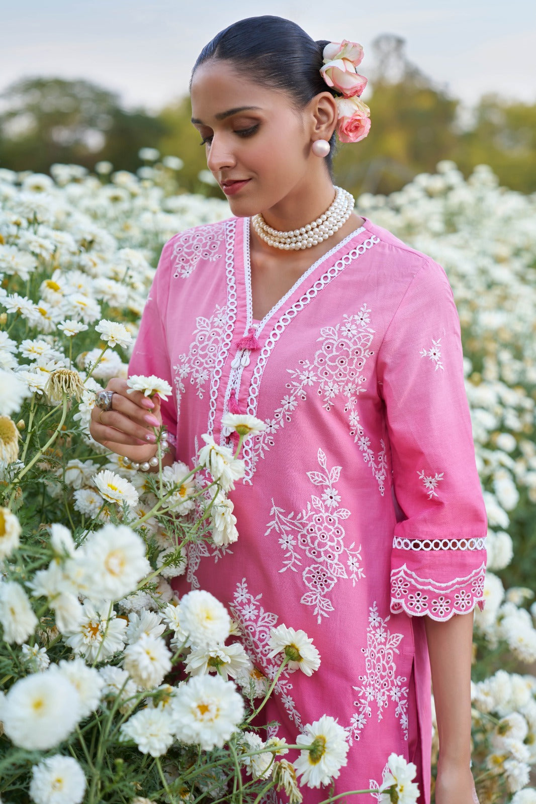 Chic Pink Cotton 2-Piece Co-ord Set