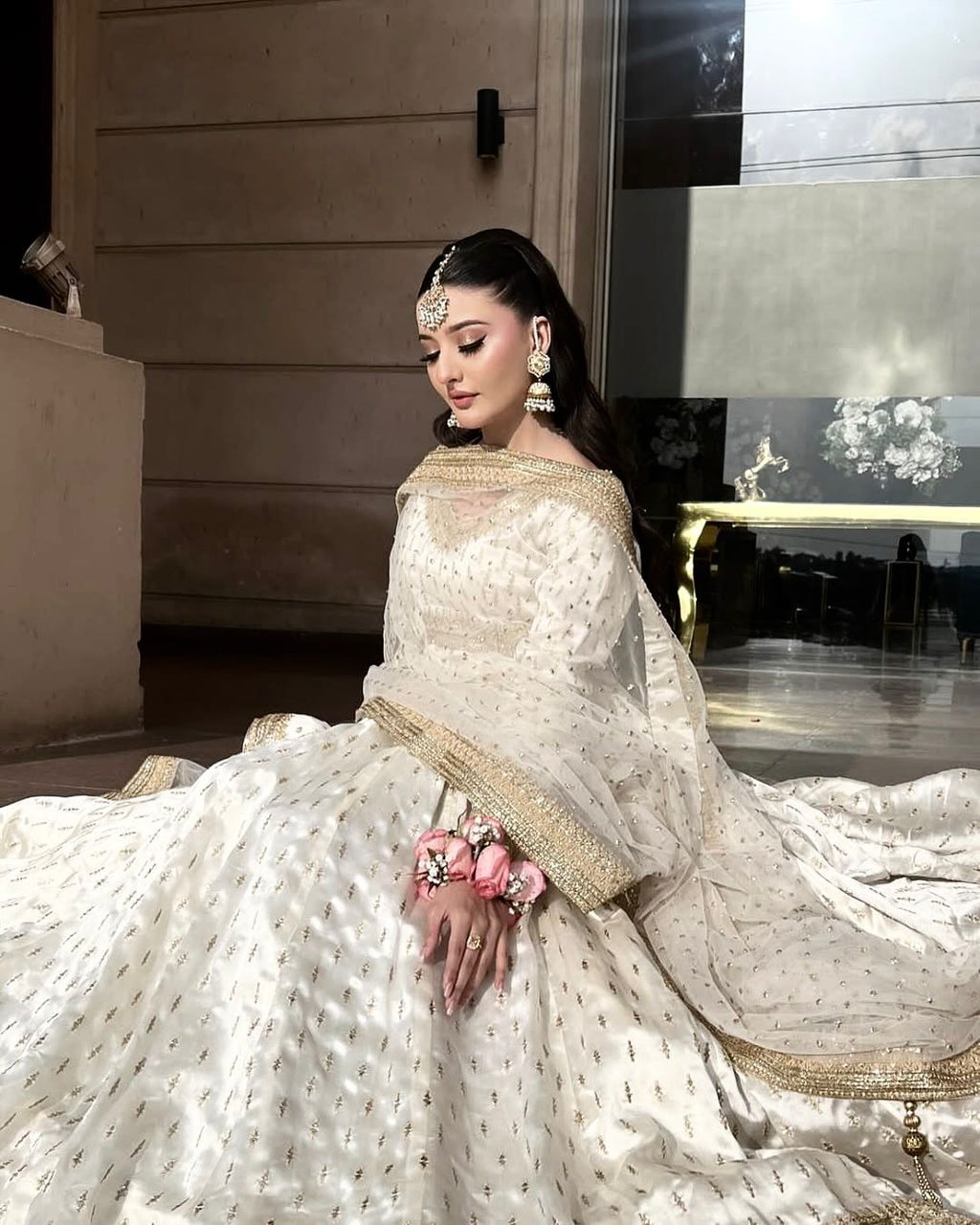 Pure Chinon Silk Partywear Gown Set