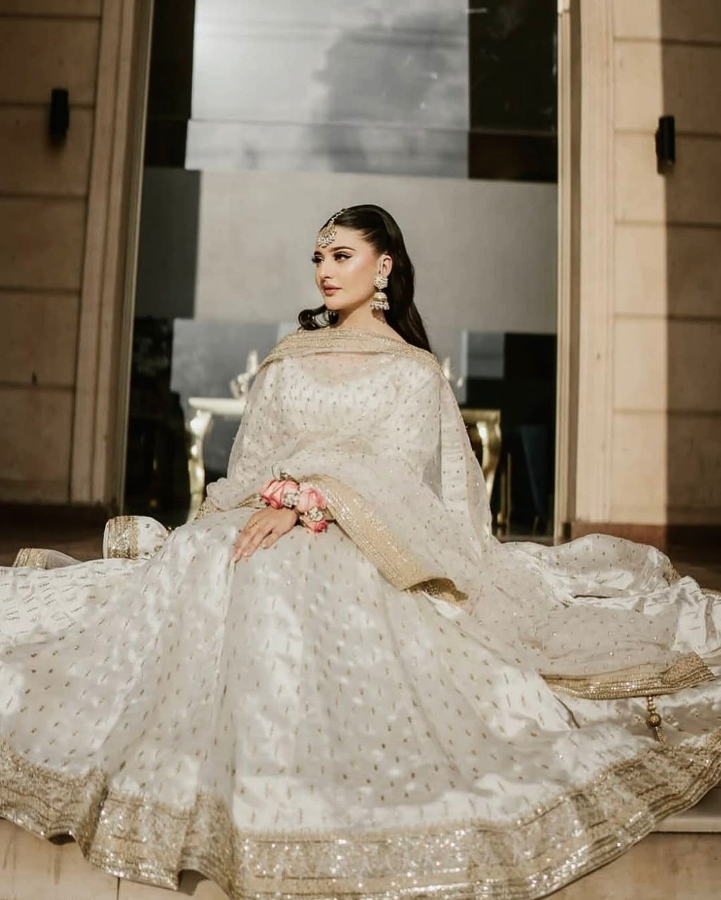 Pure Chinon Silk Partywear Gown Set