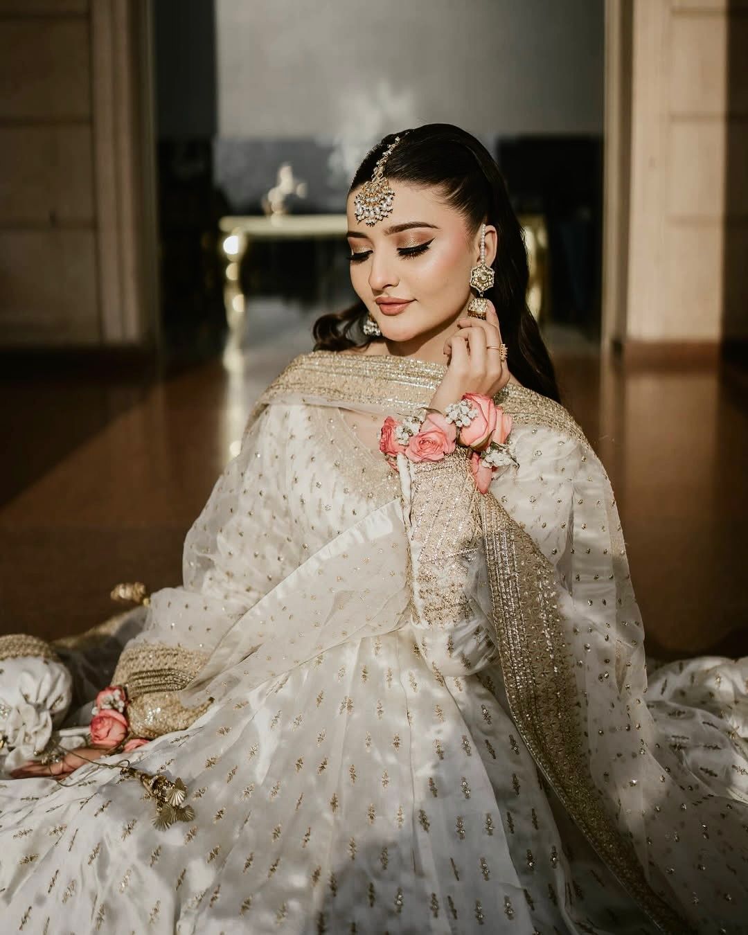 Pure Chinon Silk Partywear Gown Set