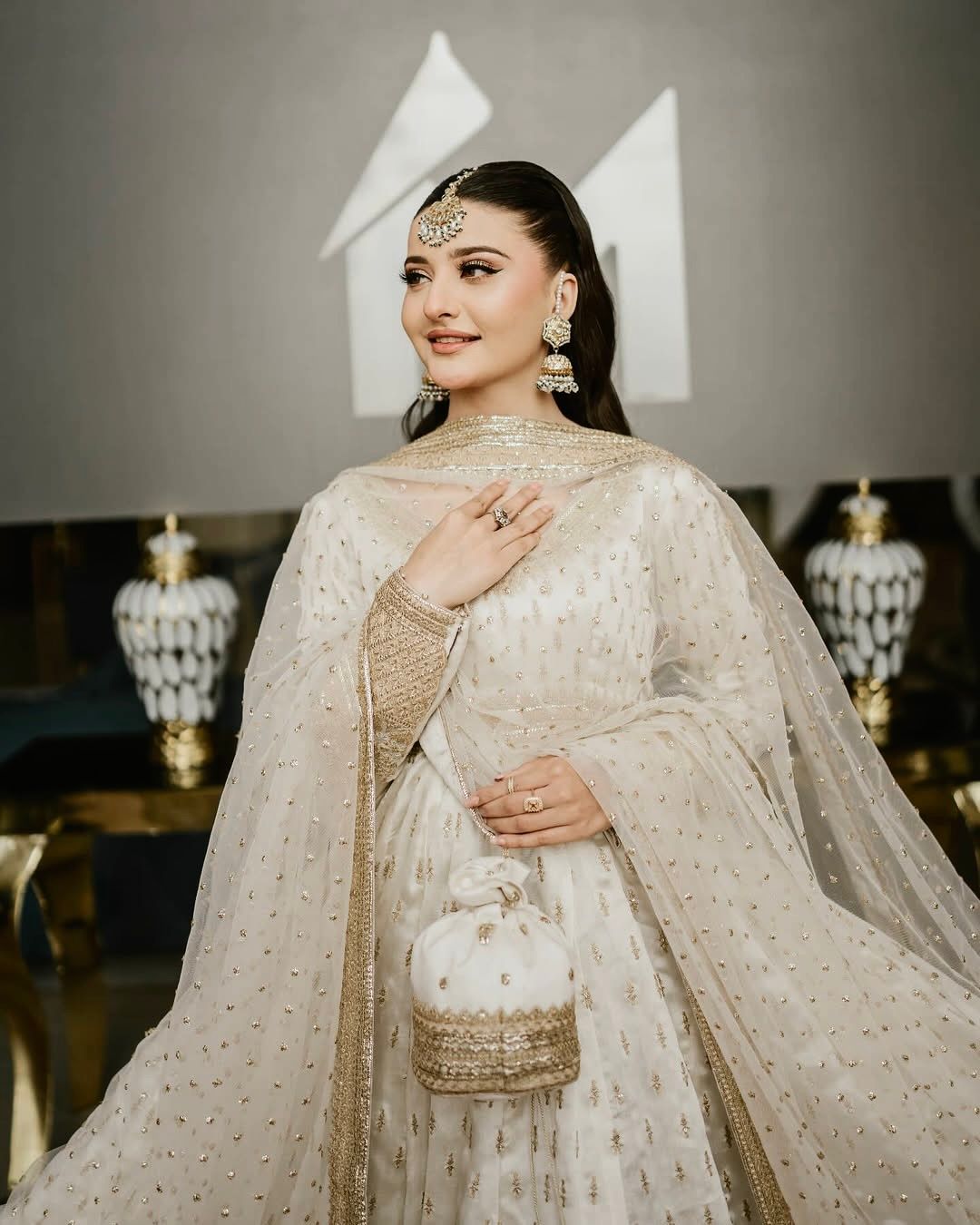 Pure Chinon Silk Partywear Gown Set