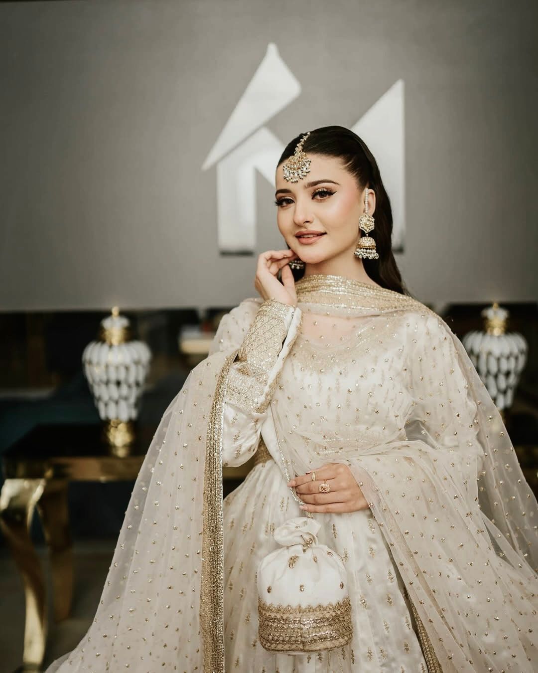 Pure Chinon Silk Partywear Gown Set