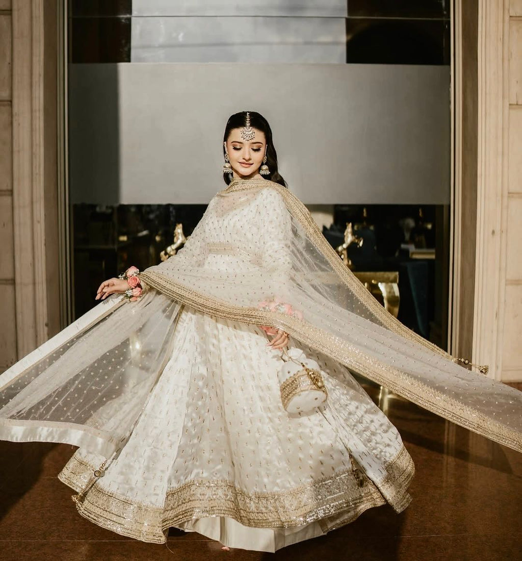 Pure Chinon Silk Partywear Gown Set