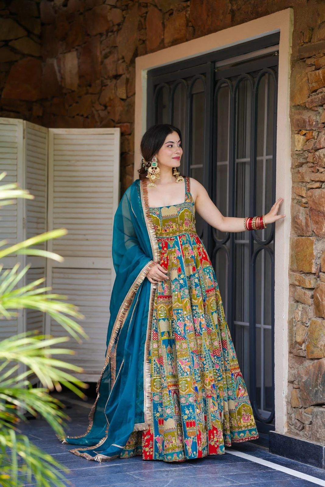 Pure Jimmy Organza Anarkali Gown with Dupatta