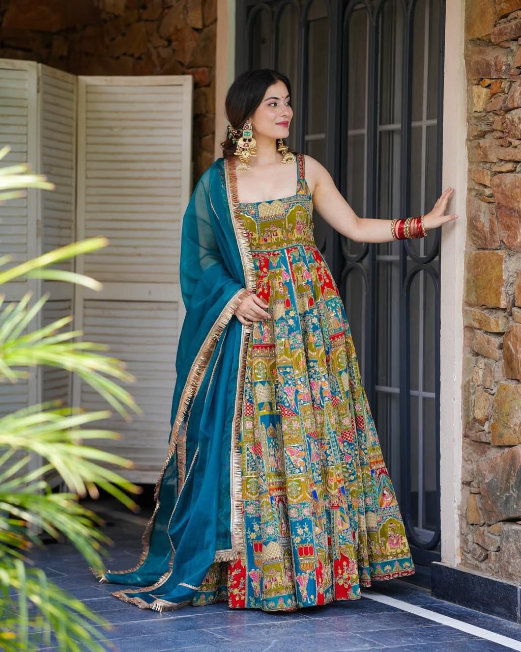 Pure Jimmy Organza Anarkali Gown with Dupatta
