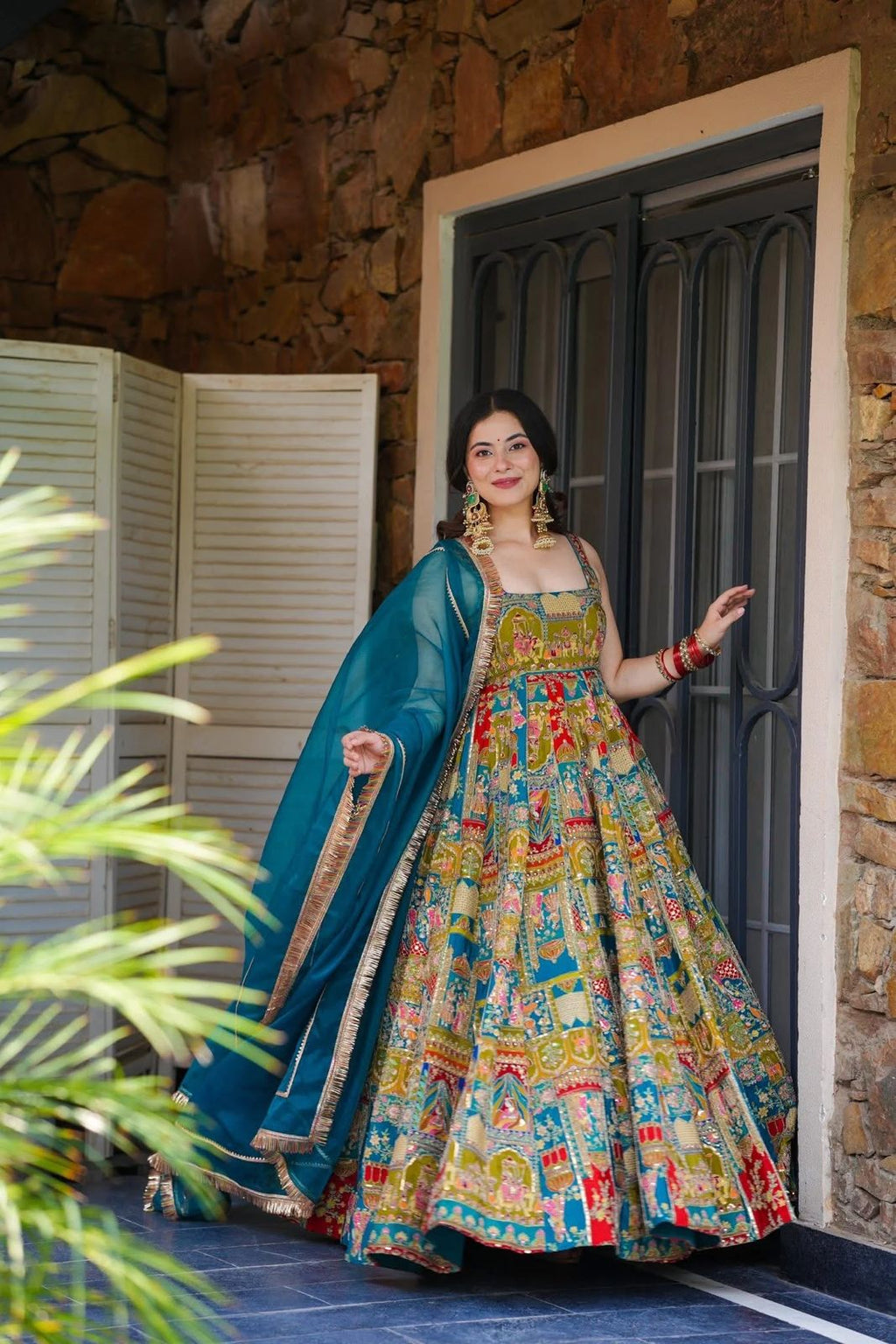 Pure Jimmy Organza Anarkali Gown with Dupatta