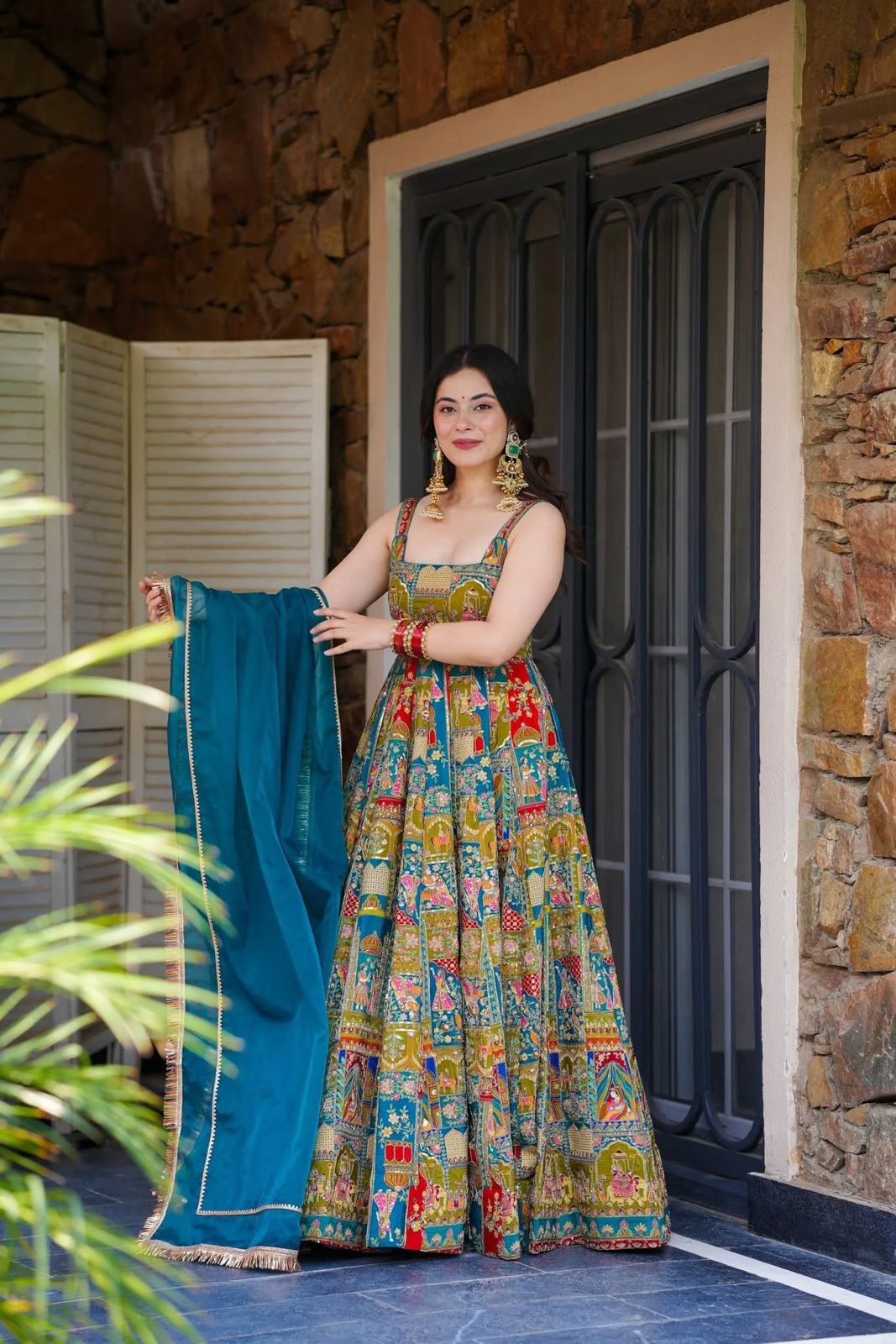 Pure Jimmy Organza Anarkali Gown with Dupatta