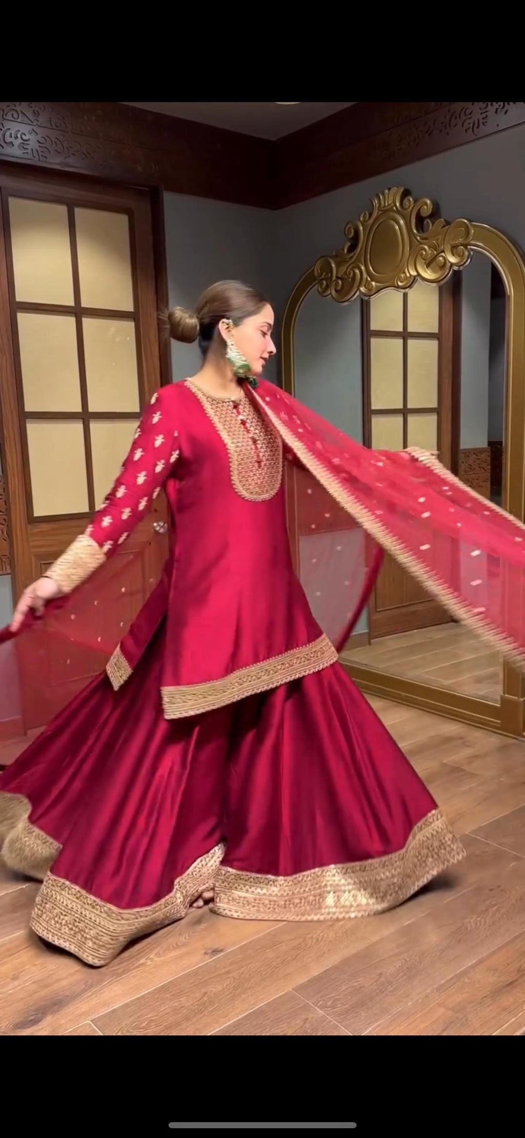 Elegant Embroidered Sequence Designer Sharara Set