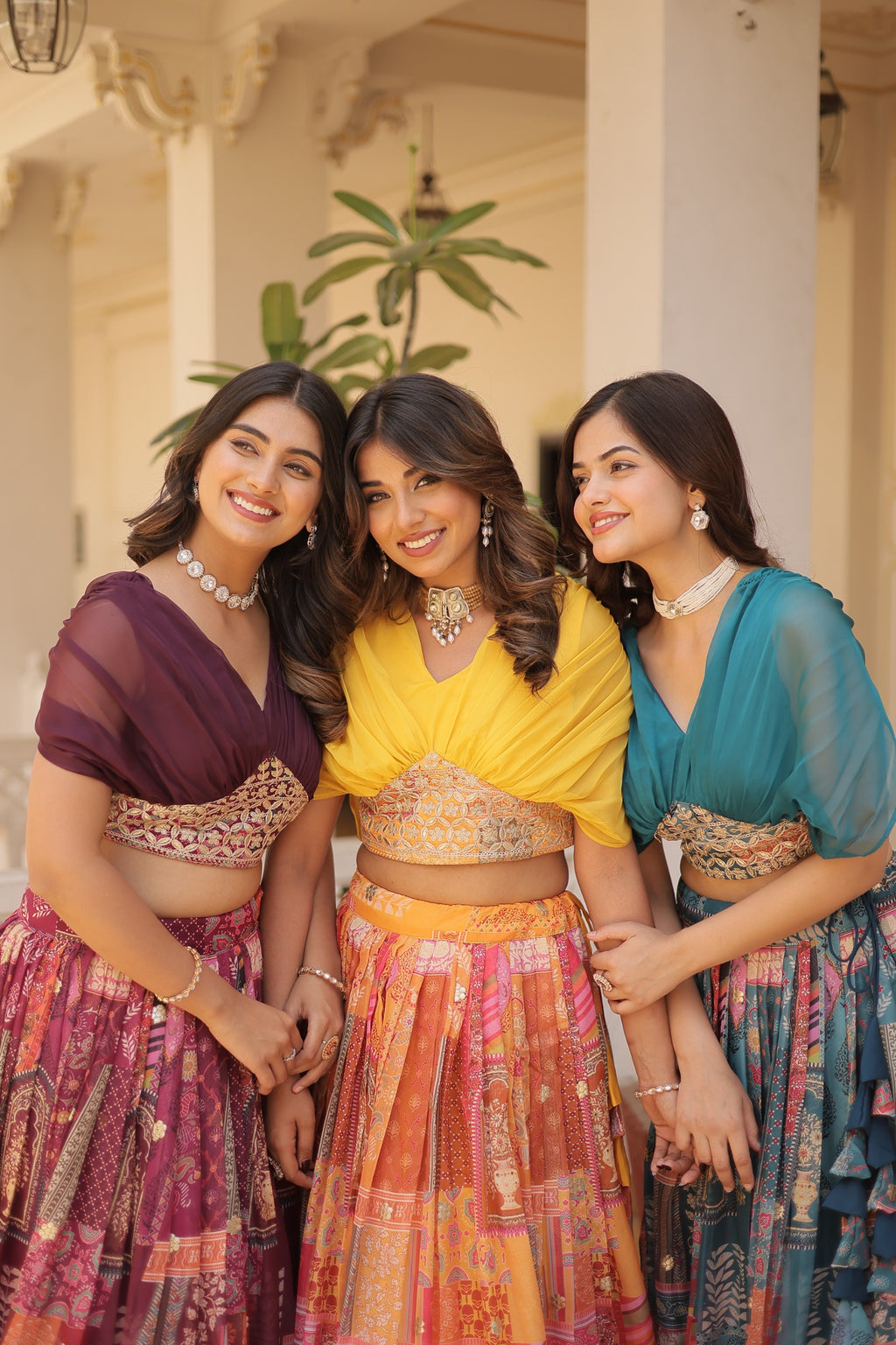 Luxury Russian Silk Digital Printed Lehenga Choli with Foil Embroidery