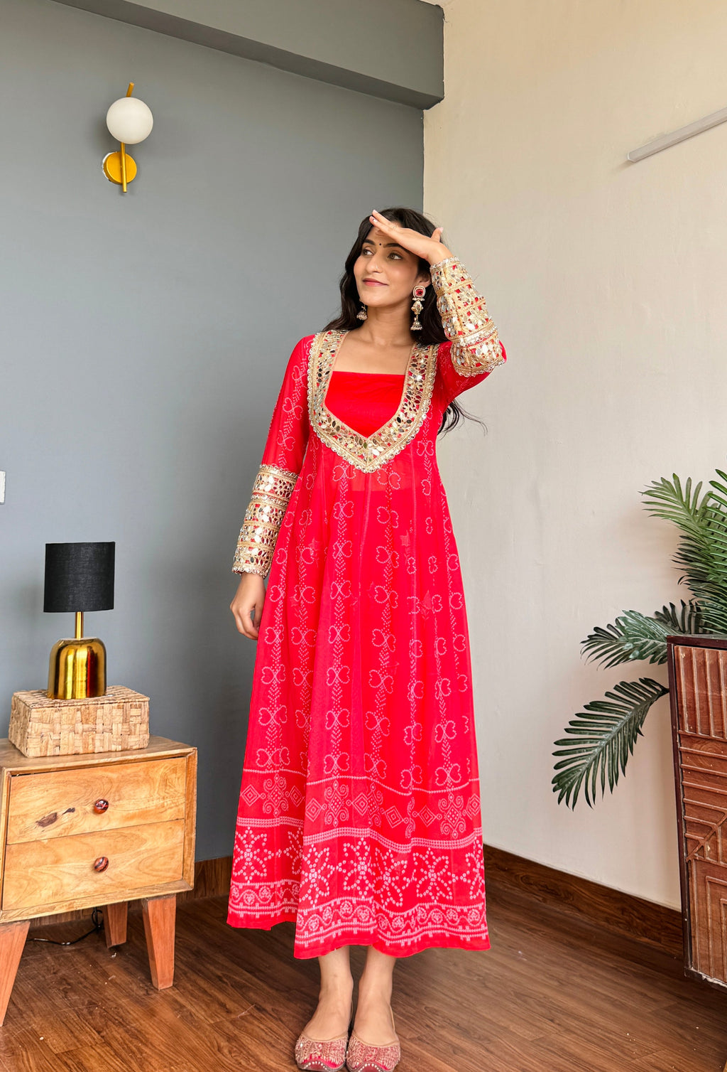 Trendy Baggy Style Anarkali Kurti Set with Pant & Bustier