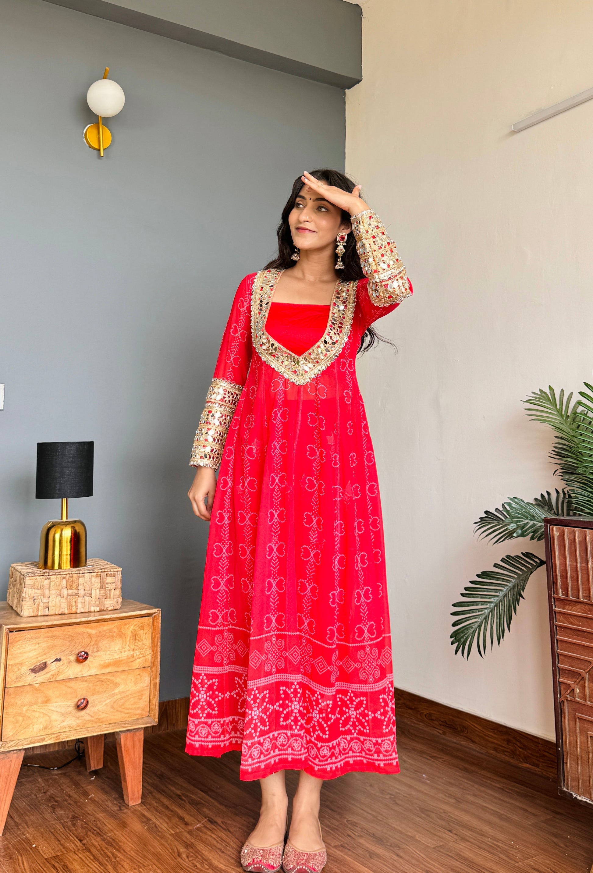 Trendy Baggy Style Anarkali Kurti Set with Pant & Bustier