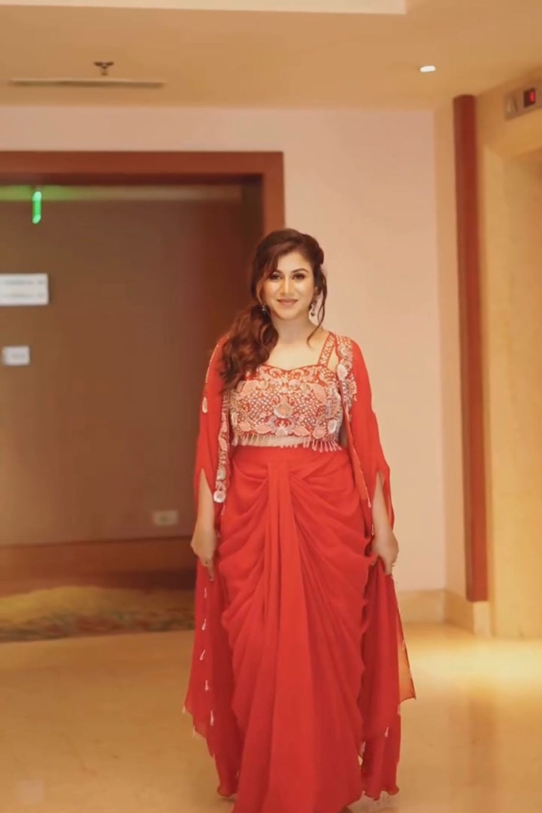 Designer Indo-Western Lehenga with Embroidered Shrug & Blouse