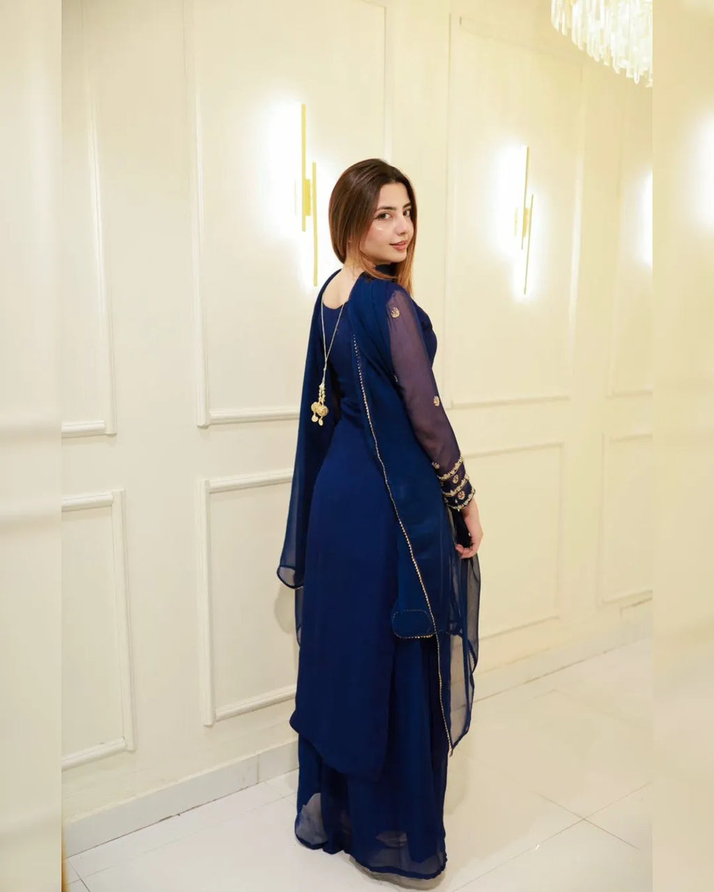 Georgette Palazzo Set with Dupatta