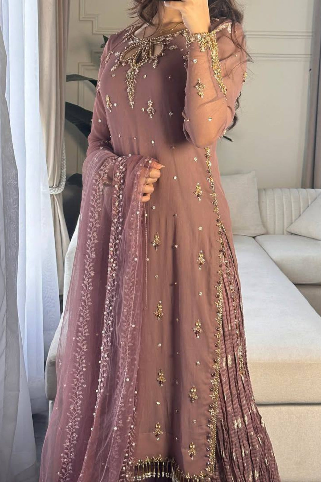 Designer Party Wear Set – Embroidered Top, Palazzo & Dupatta | Fox Georgette & Organza