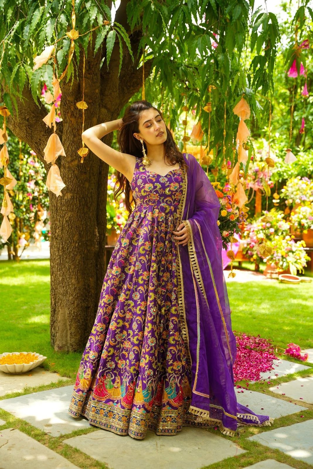 Jimmy Organza Silk Anarkali Gown with Dupatta