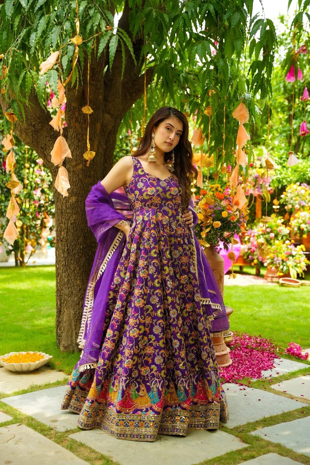 Jimmy Organza Silk Anarkali Gown with Dupatta
