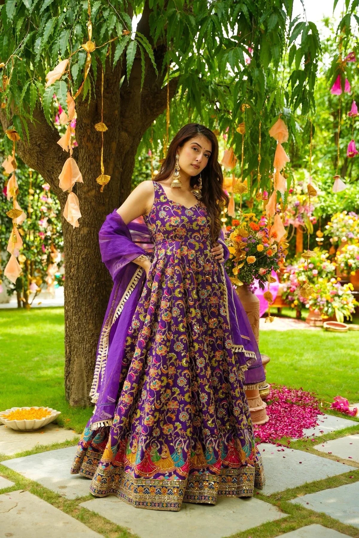Jimmy Organza Silk Anarkali Gown with Dupatta