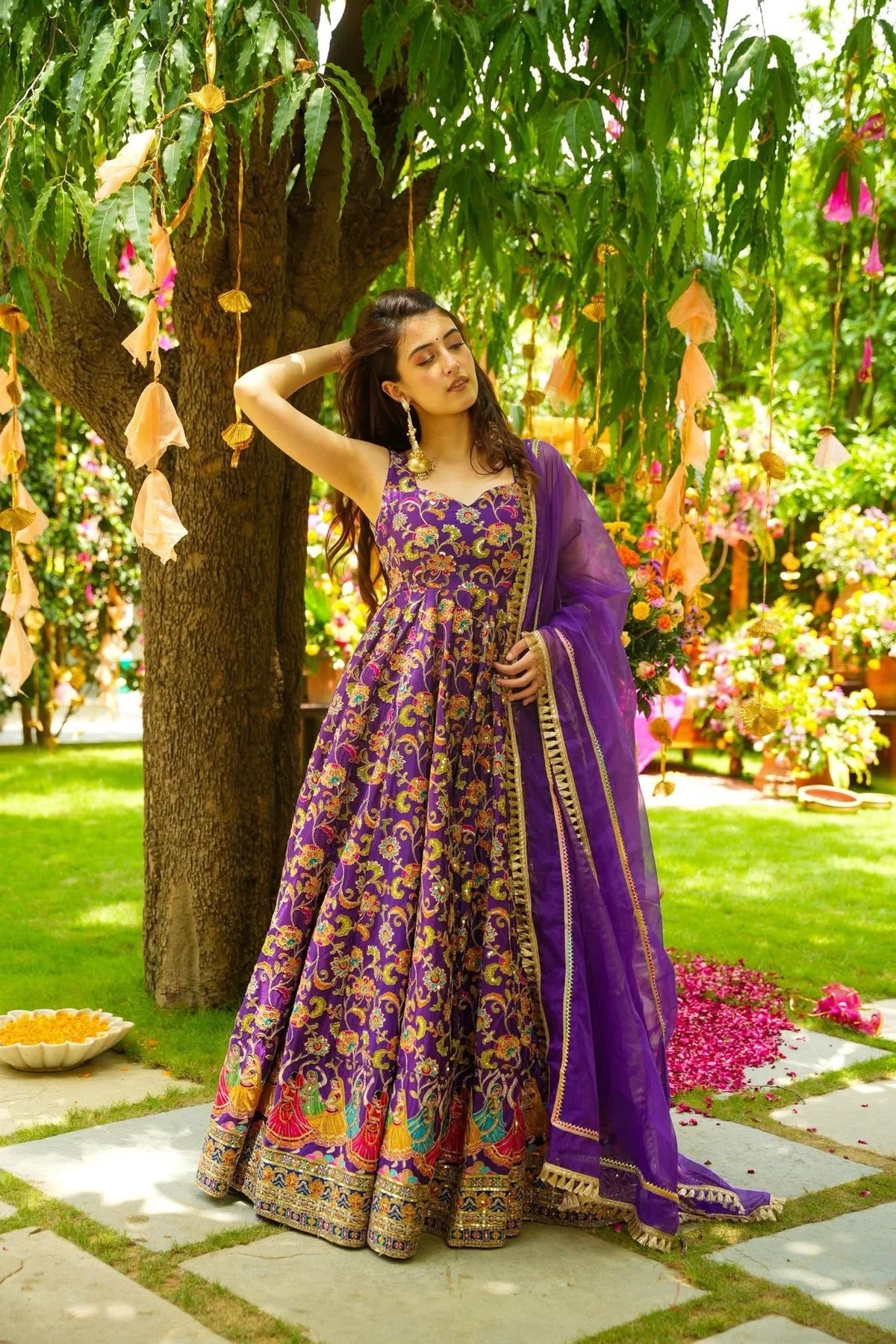 Jimmy Organza Silk Anarkali Gown with Dupatta