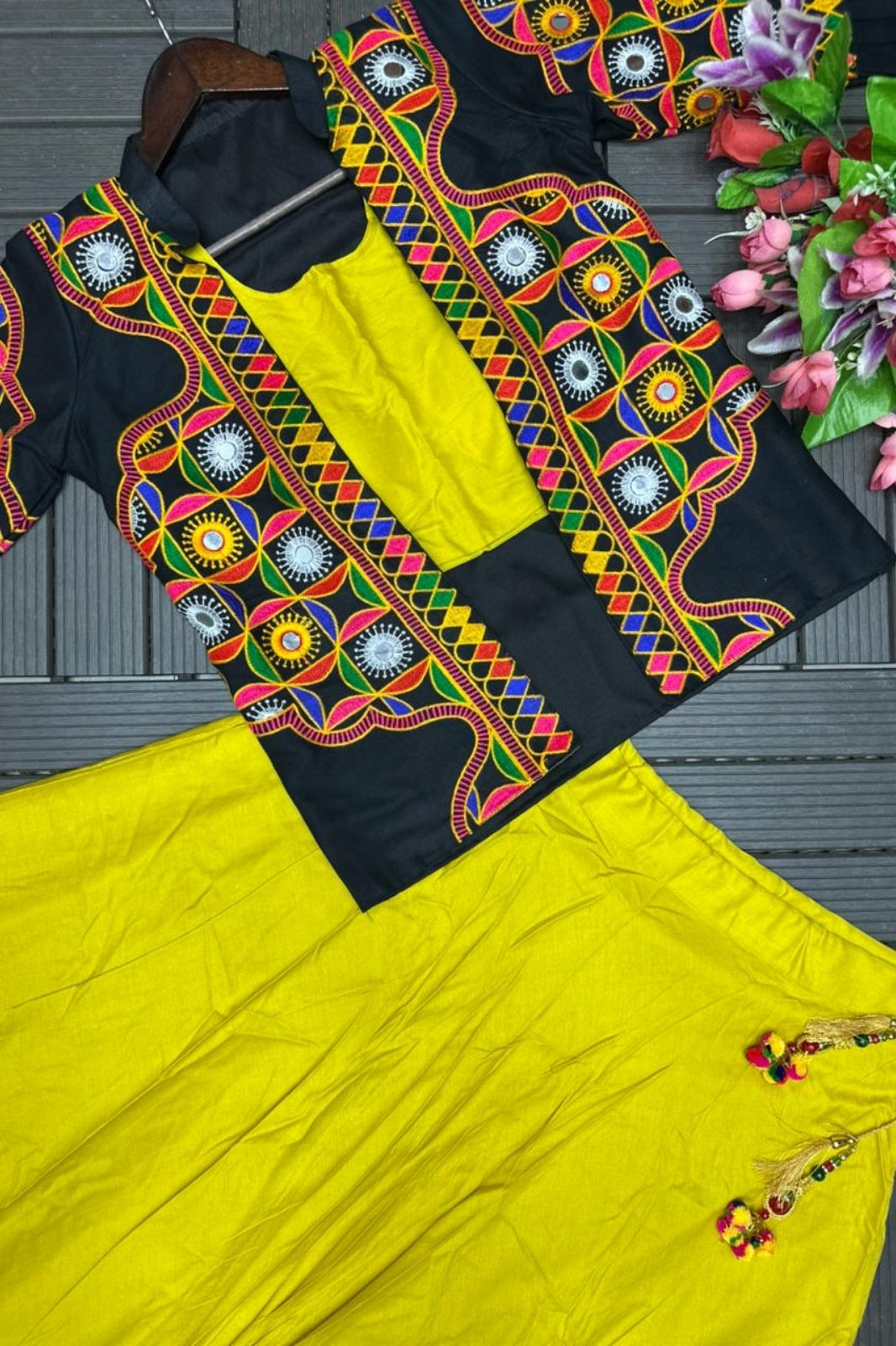 Embroidered Koti with Lehenga – Premium Rayon Cotton