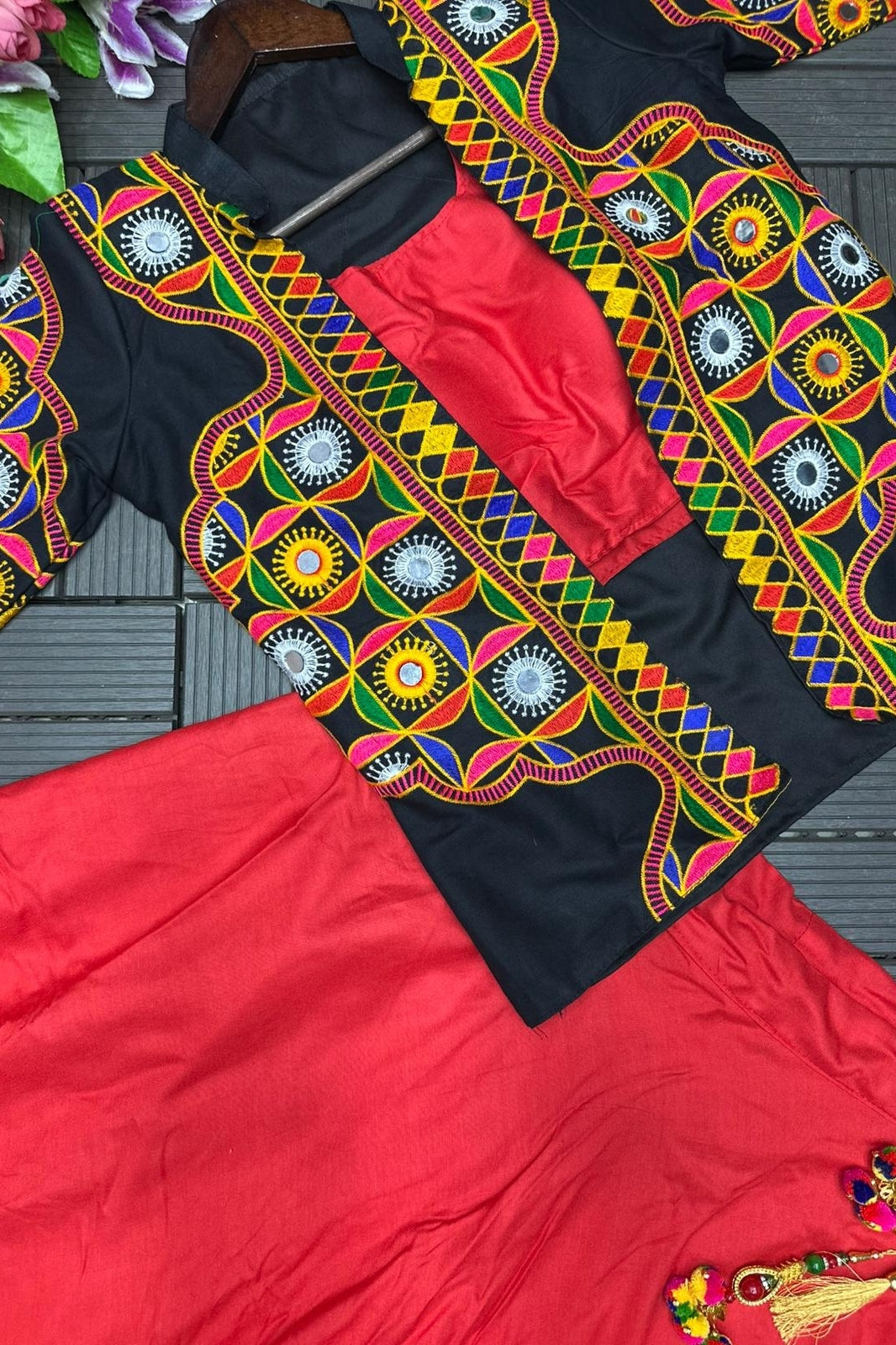Embroidered Koti with Lehenga – Premium Rayon Cotton