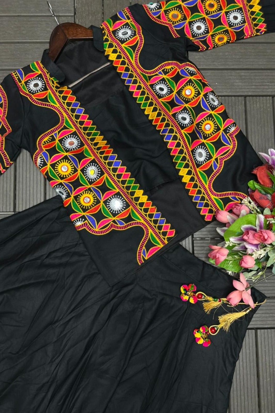 Embroidered Koti with Lehenga – Premium Rayon Cotton