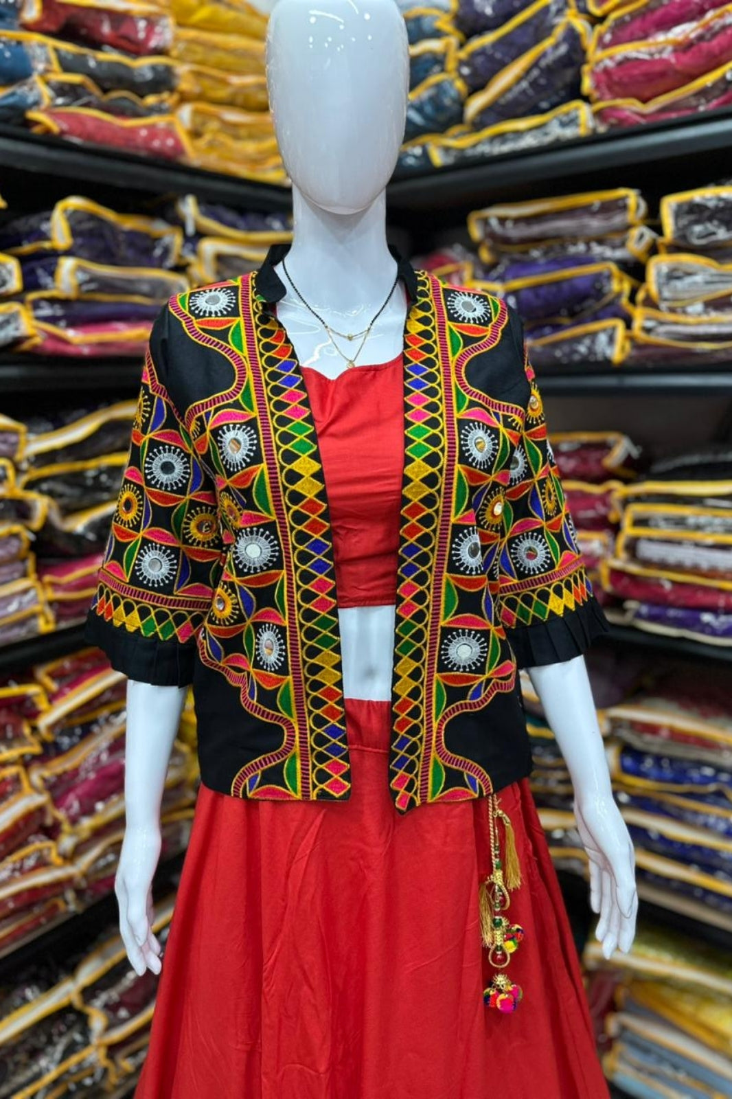Embroidered Koti with Lehenga – Premium Rayon Cotton