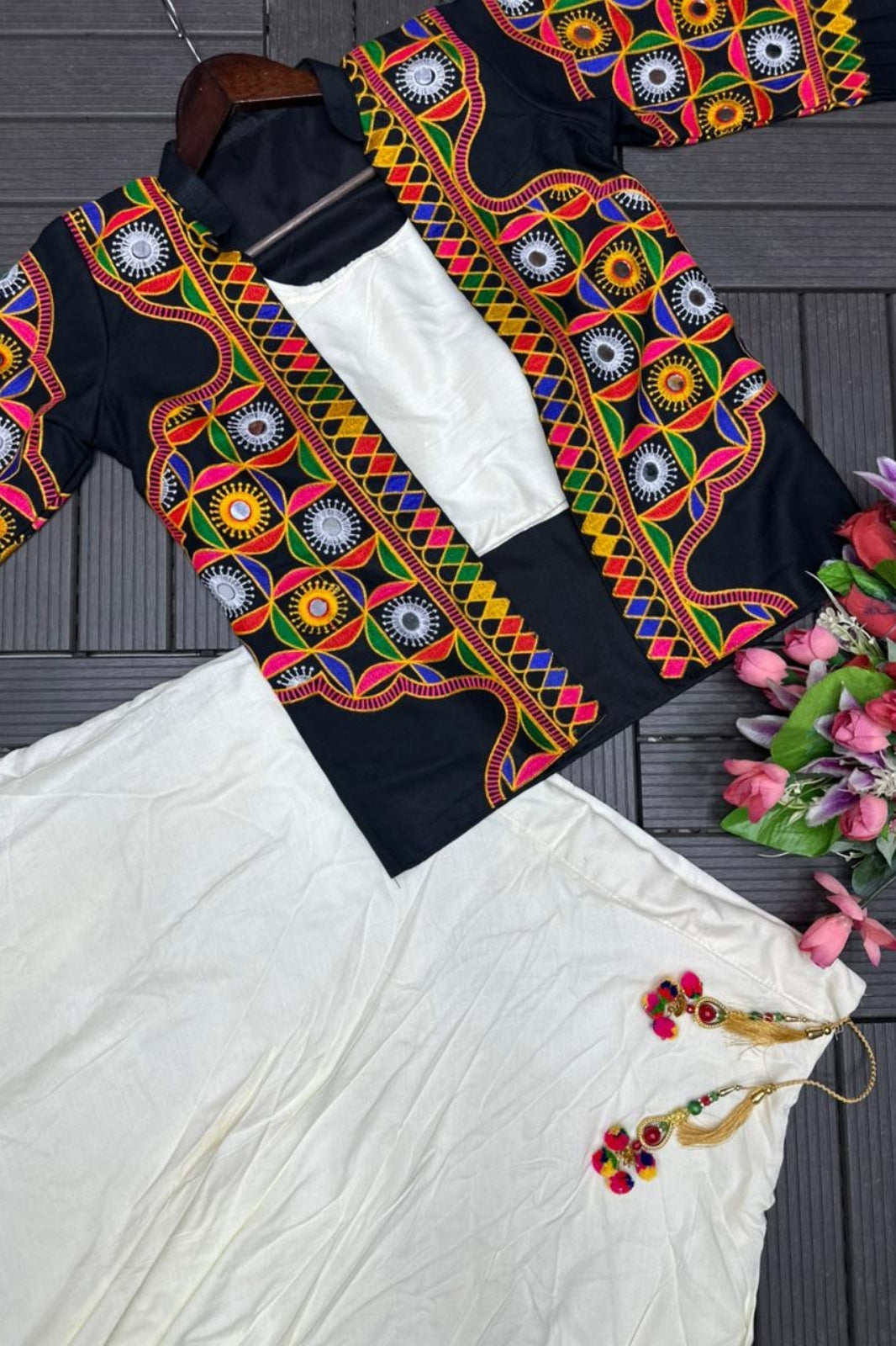Embroidered Koti with Lehenga – Premium Rayon Cotton