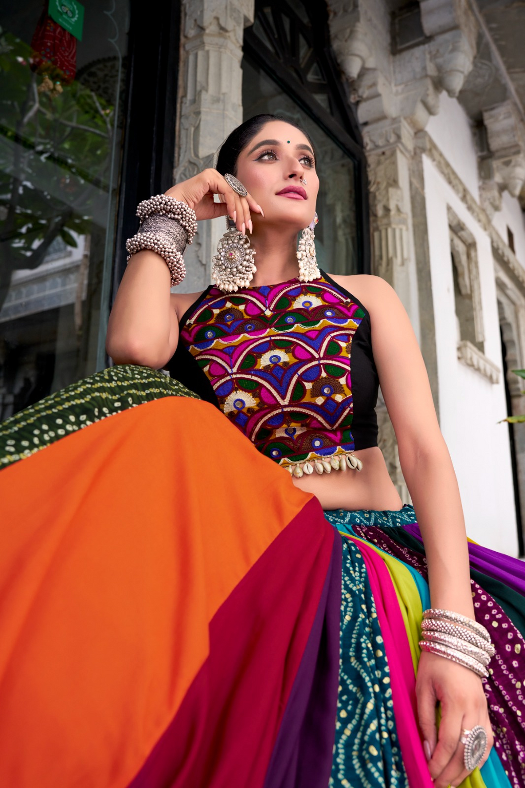 Rainbow Charm Rayon Lehenga with Mirror Work Blouse – Stitched Set