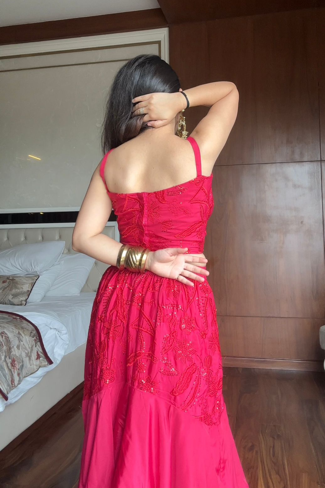 Graceful Layered Ruffle Lehenga with Cape Dupatta
