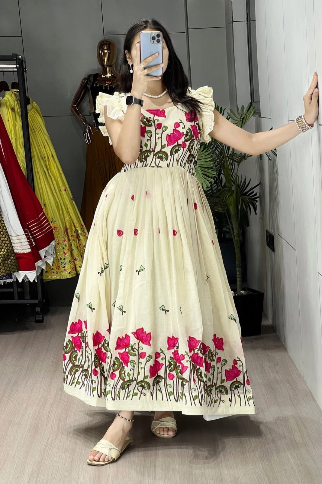 Trending Traditional Kalamkari Kora Cotton One-Piece Kurti