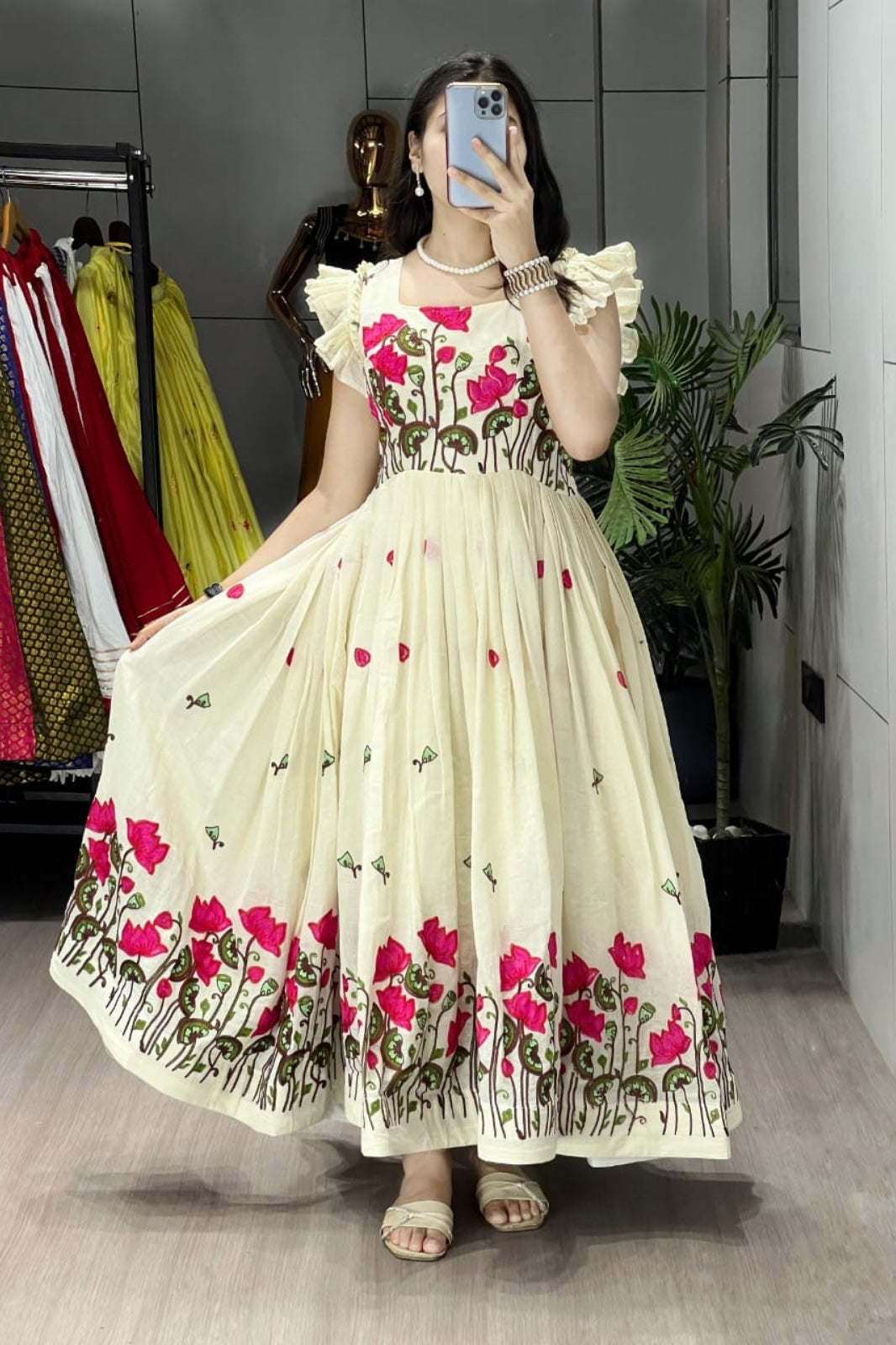Trending Traditional Kalamkari Kora Cotton One-Piece Kurti